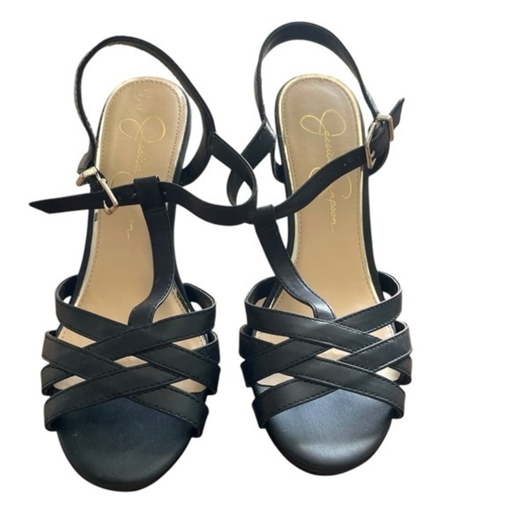 Jessica Simpson Black Strappy Platform Shoes